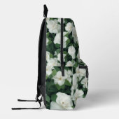 Elegant klassisch grün botanisch weiß Blüte Bedruckter Rucksack (Links)