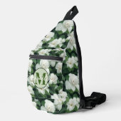 Elegant klassisch grün botanisch weiß Blüte Crossbody Bag (Rechte Ecke)