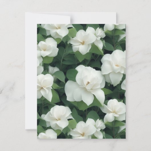 Elegant klassisch grün botanisch weiß Blüte Dankeskarte (Rückseite)