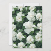 Elegant klassisch grün botanisch weiß Blüte Einladung (Rückseite)