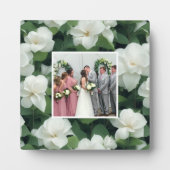 Elegant klassisch grün botanisch weiß Blüte Fotoplatte (Vorderseite)