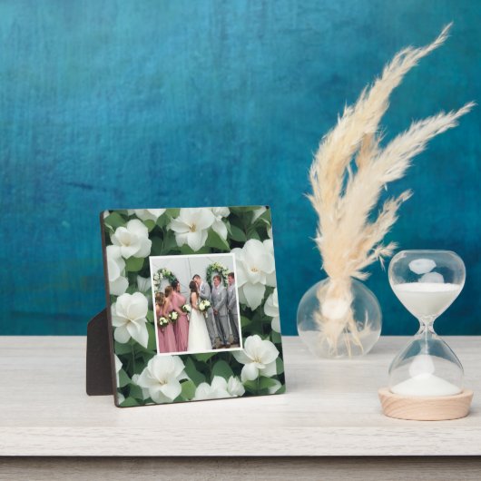 Elegant klassisch grün botanisch weiß Blüte Fotoplatte (InSitu)