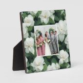 Elegant klassisch grün botanisch weiß Blüte Fotoplatte (Vorderseite)