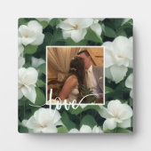 Elegant klassisch grün botanisch weiß Blüte Fotoplatte (Vorderseite)