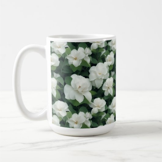 Elegant klassisch grün botanisch weiß Blüte Kaffeetasse (Links)