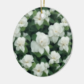 Elegant klassisch grün botanisch weiß Blüte Keramik Ornament (Links)