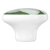 Elegant klassisch grün botanisch weiß Blüte Keramikknauf (Seitenansicht)