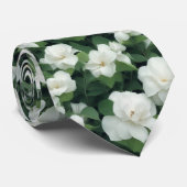 Elegant klassisch grün botanisch weiß Blüte Krawatte (Gerollt)