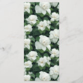 Elegant klassisch grün botanisch weiß Blüte Menükarte (Rückseite)