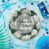 Elegant klassisch grün botanisch weiß Blüte Pappteller (Party)