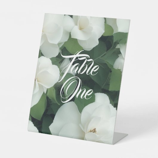 Elegant klassisch grün botanisch weiß Blüte Sockelschild (Vorderseite)