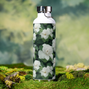 Elegant klassisch grün botanisch weiß Blüte Trinkflasche