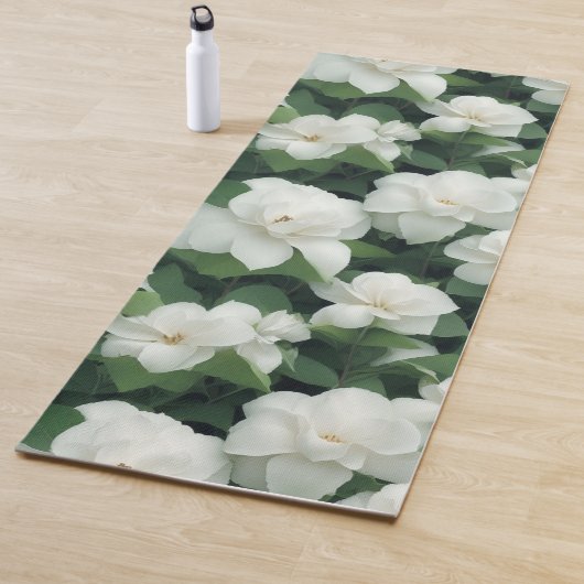 Elegant klassisch grün botanisch weiß Blüte Yogamatte (Beispiel)