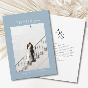 Elegant, klassisch, Monogram, danke! 1 FOTO Dankeskarte