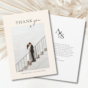 Elegant, klassisch, Monogram, danke! 1 FOTO Dankeskarte