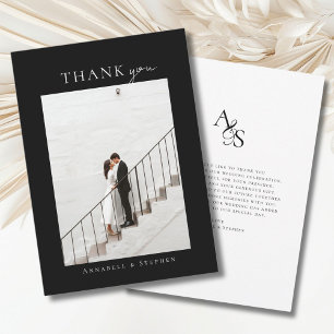 Elegant, klassisch, Monogram, danke! 1 FOTO Dankeskarte