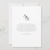 Elegant, klassisch, Monogram, danke! 1 FOTO Dankeskarte (Rückseite)