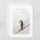 Elegant, klassisch, Monogram, danke! 1 FOTO Dankeskarte (Vorderseite)