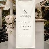 Elegant, klassisch, Monogramm, Beige, Hochzeit Banner