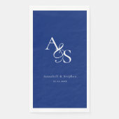 Elegant, klassisch, Monogramm, blau, Hochzeit Serviette (Vorderseite)