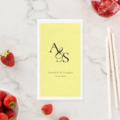 Elegant, klassisch, Monogramm, gelb, Hochzeit Serviette (Beispiel)