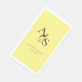 Elegant, klassisch, Monogramm, gelb, Hochzeit Serviette (Ecke)