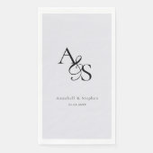 Elegant, klassisch, Monogramm, grau, Hochzeit Serviette (Vorderseite)