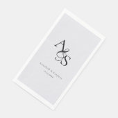 Elegant, klassisch, Monogramm, grau, Hochzeit Serviette (Ecke)