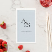 Elegant, klassisch, Monogramm, hellblau, Hochzeit Serviette (Beispiel)