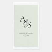 Elegant, klassisch, Monogramm, hellgrün, Hochzeit Serviette (Vorderseite)