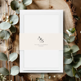 Elegant, klassisch, Monogramm, Hochzeit Einladungsbanderole