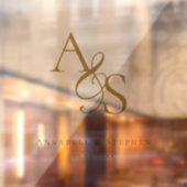 Elegant, klassisch, Monogramm, Hochzeit Fensteraufkleber (Blatt 2)