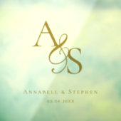 Elegant, klassisch, Monogramm, Hochzeit Fensteraufkleber (Blatt 3)