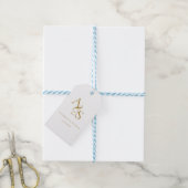 Elegant, klassisch, Monogramm, Hochzeit Geschenkanhänger (Mit Garn)