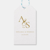 Elegant, klassisch, Monogramm, Hochzeit Geschenkanhänger (Vorderseite)