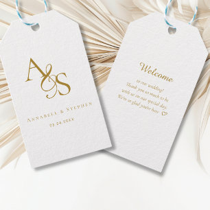 Elegant, klassisch, Monogramm, Hochzeit Geschenkanhänger