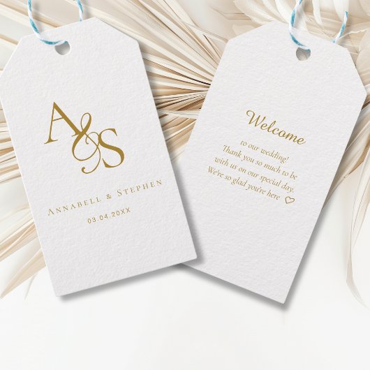 Elegant, klassisch, Monogramm, Hochzeit Geschenkanhänger