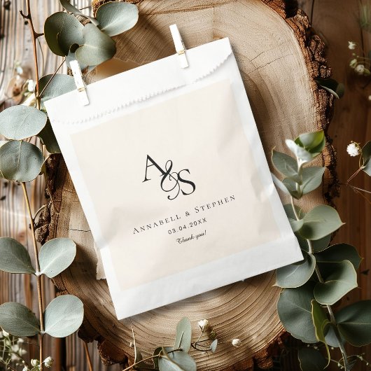 Elegant, klassisch, Monogramm, Hochzeit Geschenktütchen