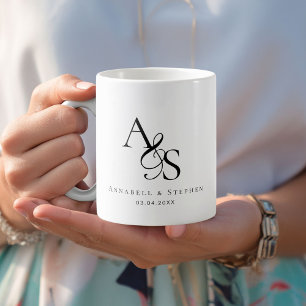 Elegant, Klassisch, Monogramm, Hochzeit Kaffeetasse