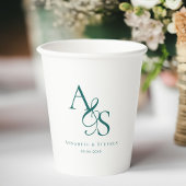 Elegant, klassisch, Monogramm, Hochzeit Pappbecher