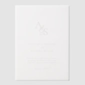 Elegant, klassisch, Monogramm, Hochzeit Pergament Einladungen (Vorderseite)