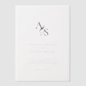 Elegant, klassisch, Monogramm, Hochzeit Pergament Einladungen (Vorderseite)