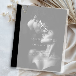 Elegant, klassisch, Monogramm, Hochzeit Pergament Einladungen