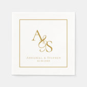 Elegant, klassisch, Monogramm, Hochzeit Serviette (Vorderseite)