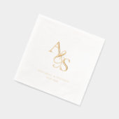Elegant, klassisch, Monogramm, Hochzeit Servietten Mit Folie (Links)