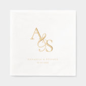 Elegant, klassisch, Monogramm, Hochzeit Servietten Mit Folie (Vorderseite)