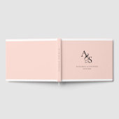 Elegant, klassisch, Monogramm, Rosa, Hochzeit Gästebuch (Voll)