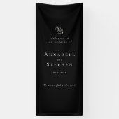 Elegant, klassisch, Monogramm, schwarz, Hochzeit Banner (Vertikal)