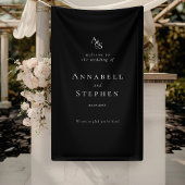 Elegant, klassisch, Monogramm, schwarz, Hochzeit Banner