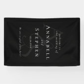 Elegant, klassisch, Monogramm, schwarz, Hochzeit Banner (Horizontal)